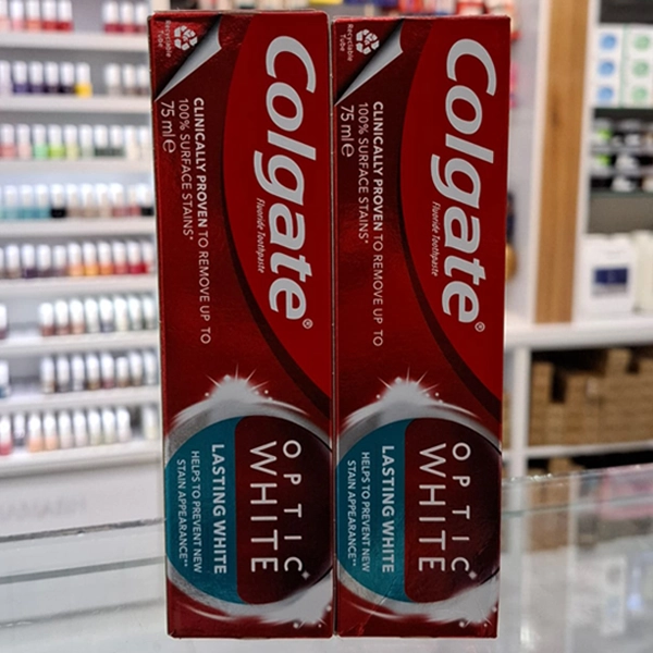 خمیر دندان اپتیک وایت کلگیت قرمز اصل سفید کننده ماندگار 75 میل | Colgate Toothpaste OPTIC WHITE LASTING WHITE 75ml
